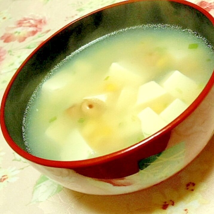 ウェイパーｄｅ❤豆腐と豆とコーンの生姜スープ❤